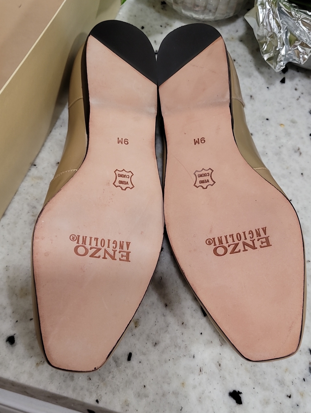 Vintage Enzo Angiolini Gold Ballet Flats Loafers - Picture 3 of 6